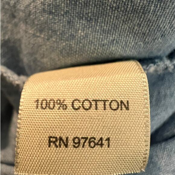 J Jill Women's Denim Blouse with Cloth Buttons on Front and Cuffs Size LP - Picture 6 of 7